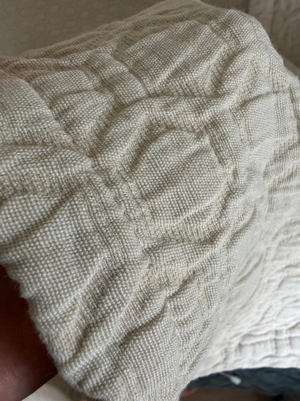 Peacock Alley Quilted Queen Coverlet - Linen Colored Cotton Bedspread